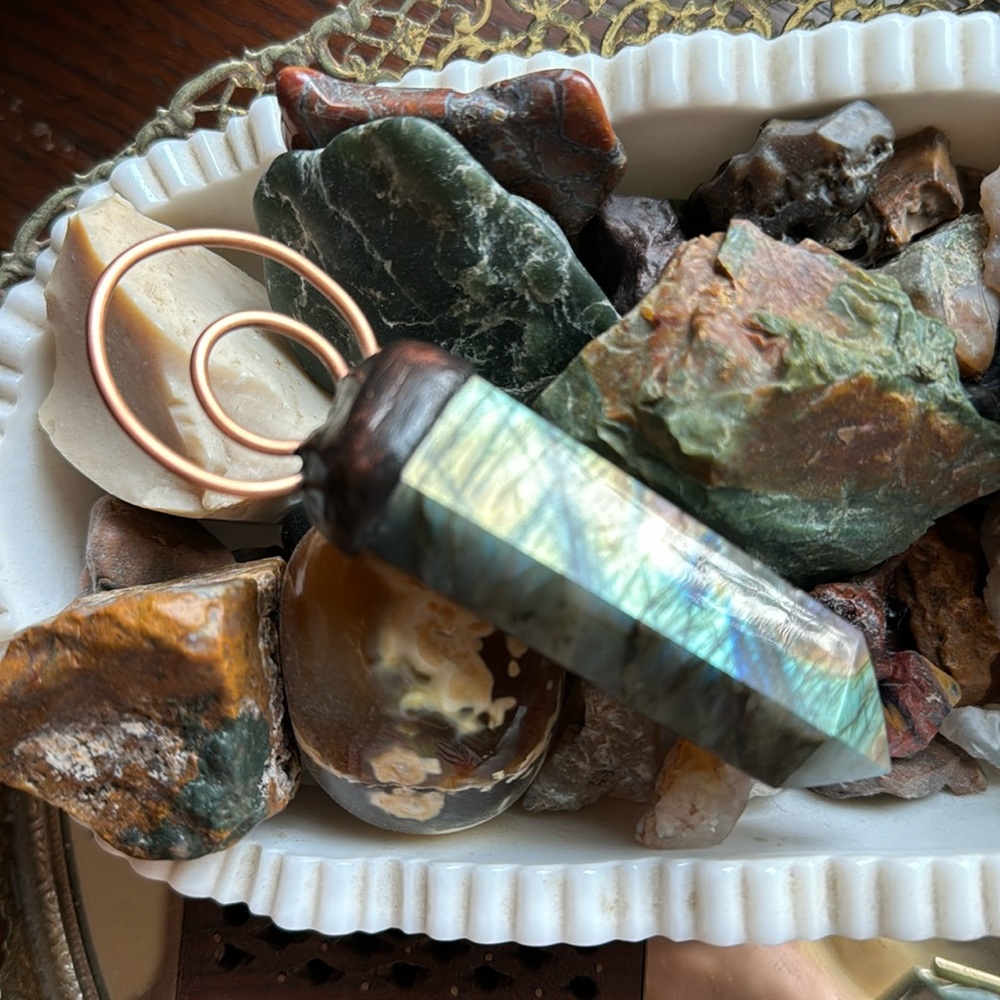 Labradorite crystal necklace LARGE unisex